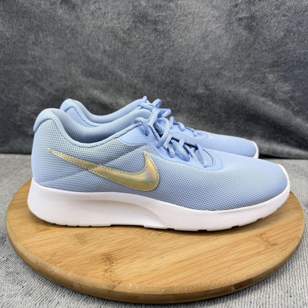 Nike Tanjun Shoes Womens Size 9.5 Blue Mesh Running Training Sneakers 812655-406